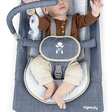 carters srbija: Kids II Ingenuity Ležaljka Happy Belly – Chambray (0–6 m) sa masažerom — 3