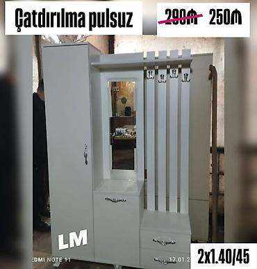 perla dehliz mebeli: Dəhliz üçün çoxfunksiyalı mebel dəsti - Rəng: ağ - Tərkib: şkaf — 1