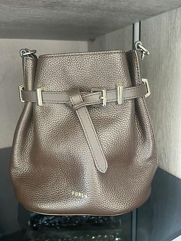 fila çanta: Furla qadın çantası – şokolad reng, bucket/səbət tipli model. Hakiki — 1