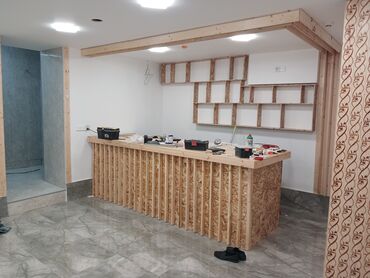 1 kub metr nece kvadrat metrdir: Resdoran üçün bar yeni yığılıb 3 metrə uzunluğu 80 sant eni yeni