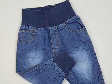 jeansy monki: Spodnie jeansowe, Lindex, 9-12 m, stan - Dobry