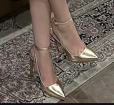 tufli: Tuflilər, Nine West, Ölçü: 39, rəng - Qızılı, Yeni — 3