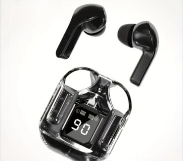 переходник для наушников с 2 выходами: Беспроводные TWS-наушники с прозрачным кейсом и LED-дисплеем -