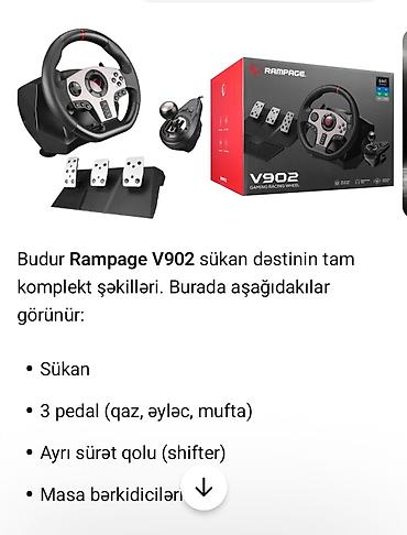 Rampage V902 Gaming Racing Wheel – tam dəst simulyator sükan sistemi
