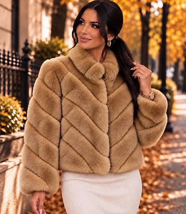 sinsay zenski kaputi: Ženska kratka bunda od veštačkog krzna – elegantan oversized kroj - — 2