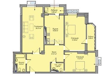 3х комнатная квартира элитка: 3 комнаты, 122 м², Элитка, 3 этаж, ПСО (под самоотделку)