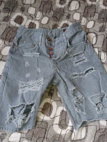 джинсовые шорты мужские в Кыргызстан | Шорты: Шорты, XS (EU 34), цвет - Серый, Asos