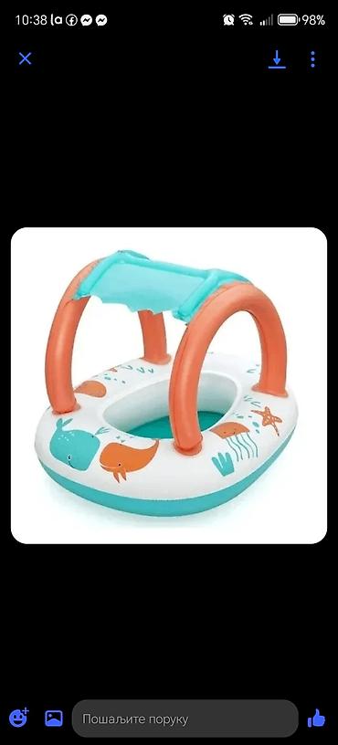 drvena hranilica 2 u 1: Bestway Comfort Plush Shaded Baby Boat – dečji čamac/šlauf sa — 2