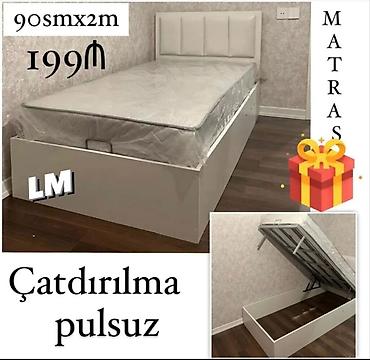 ağ divan: Yeni, Təknəfərlik çarpayı, Bazalı, Matras ilə, Siyirməsiz, Azərbaycan — 1