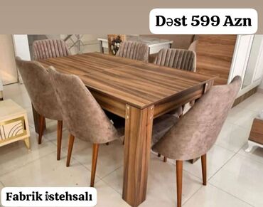 Dolablar: Qonaq otağı üçün, Yeni, Açılan, Dördbucaq masa, 6 stul