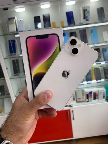 apple 14: IPhone 14, 256 GB, Ağ, Zəmanət, Face ID