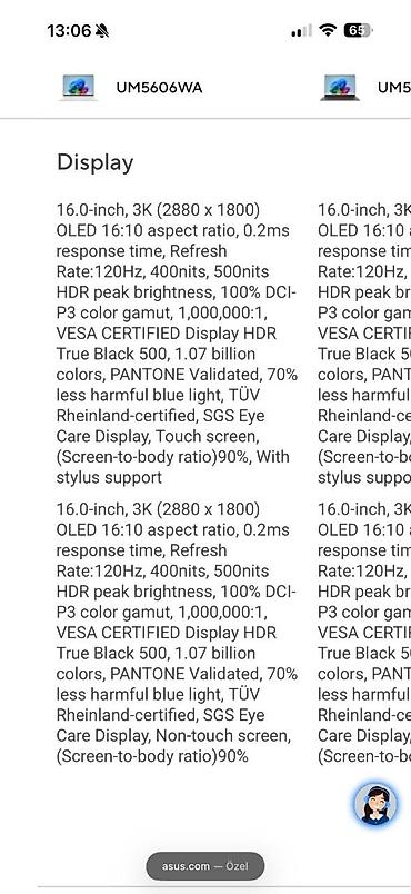 monitor asus: ASUS ZenBook (gümüş rəng) noutbuk Xüsusiyyətlər - Ekran: nazik — 9