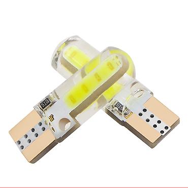 mobilni auto elektricar: -T10 Silikonska cob led sijalice vodotporne beloplavicaste 6000k 12v — 6