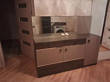 qoz: Modern qonaq otağı mebel dəsti - Rəng: tünd qoz + bej kombinasiyası — 1