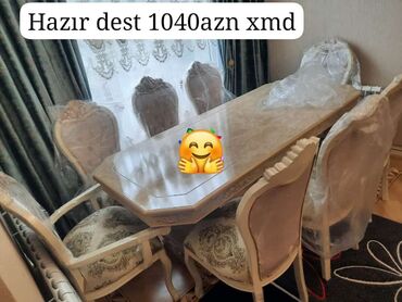 Столы и стулья: Masa desti yeni qonaq otağı mebeli