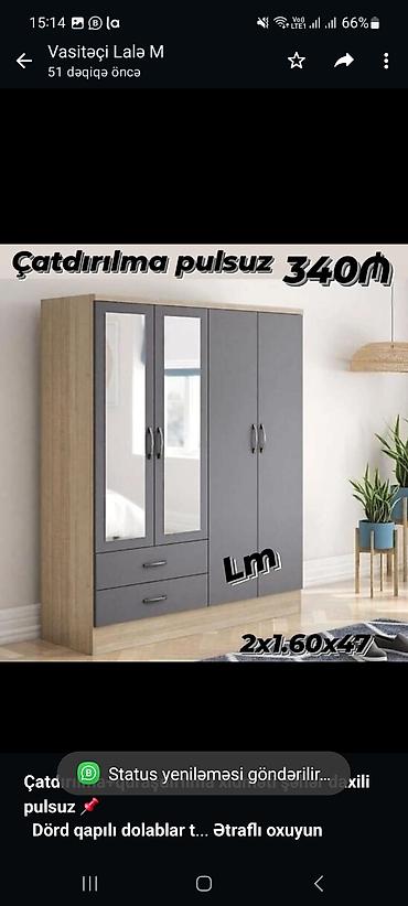 ucuz paltar dolabi: *Çatdırılma+quraşdırılma xidməti şəhər daxili pulsuz* 📌 *Dörd qapılı — 1