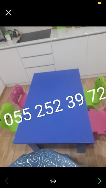 Masa və oturacaq dəstləri: Qonaq otağı üçün, Yeni, Açılmayan, Dördbucaq masa, 4 stul — 14
