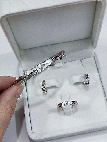 Серебряные наборы украшений: Серебряный Набор+ браслет Карьтие Дизайн Италия Серебро 925 пробы — 3