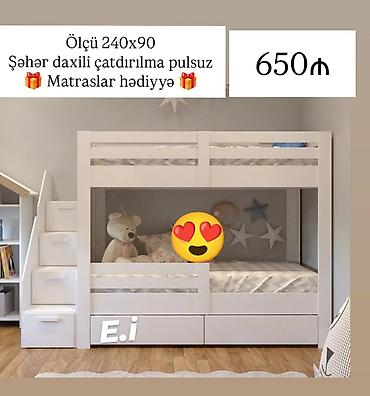 usag kravati: Oğlan və qız üçün, Yeni, Çarpayı, Matras ilə, Siyirməli, Laminat — 2