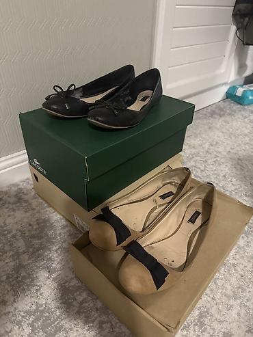 mango zara: Балетки женские, комплект из 2 пар. 1) Черные классические балетки с — 1