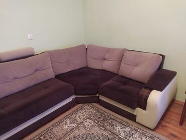 Угловой диван, Ткань, С подъемным механизмом, Раскладной
