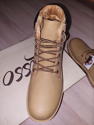 Čizme: Čizme Lusso – muški model - Boja: žuta (camel) sa crnim ojačanjem oko — 9