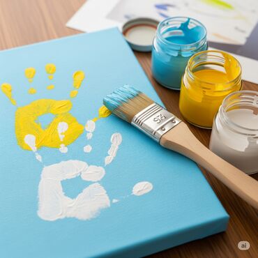 Открытки: Картины Отпечатки ладони рук наборы Отпечаток ладони на холсте Наборы — 8