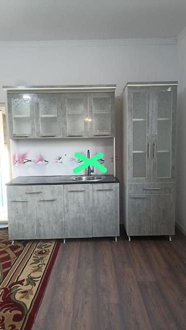 Кухонный гарнитур, модульный, современный дизайн в сером бетоне
