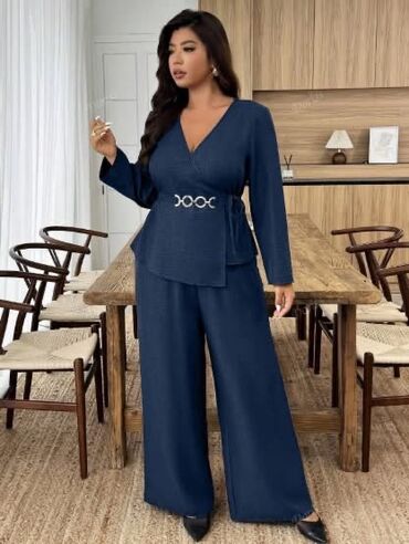 Kompleti: 🌟Damski dvodelni komplet – elegantni blejzer na preklop i široke — 12