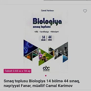 Testlər: Məhsul: Biologiya üzrə sınaq və test topluları paketi 1) “Biologiya — 1