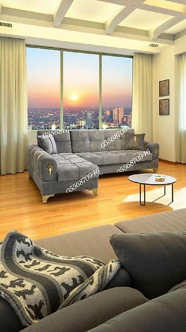 kunc divan modelləri: Künc divan, Qonaq otağı üçün, Parça, Bazalı, Açılan — 1