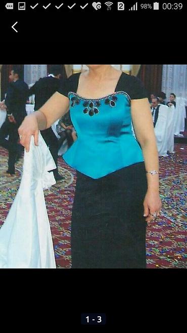 toy dekoru: Zərif ziyafət donu - Model: iki rəngli, üst hissəsi firuzəyi, ətək — 1