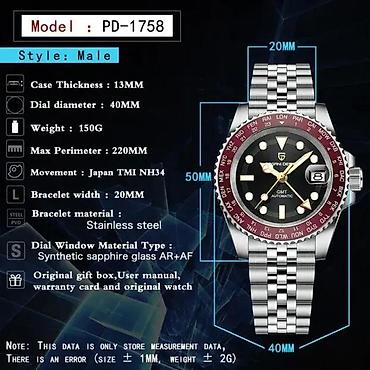 Ručni satovi: Pagani Design PD-1758 GMT - Seiko NH34 Automatic Potpuno nov muški — 6