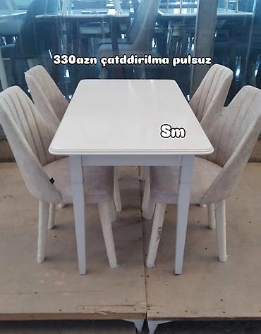 col divar boyalari: Mətbəx üçün, Yeni, Açılmayan, Dördbucaq masa, 4 stul — 1
