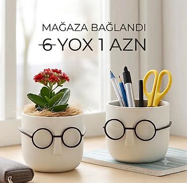 Bitkilər üçün dibçəklər: Plastmas dibçək, qələm qabı — 1