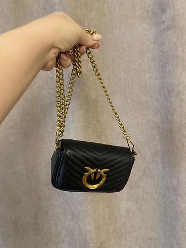pinko çanta: Pinko mini çanta - Rəng: qara - Material: yumşaq teksturalı, V — 5