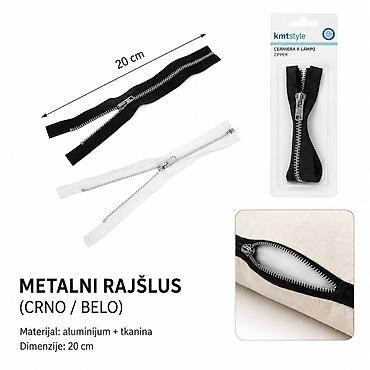 KMT Metalna sajla za provlačenje – lanac crni/beli (SKU: 5201340)