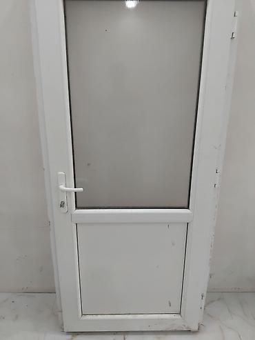 plastik setka: PVC qapı – şüşəli model - Material: ağ rəngli PVC profil, möhkəm — 2