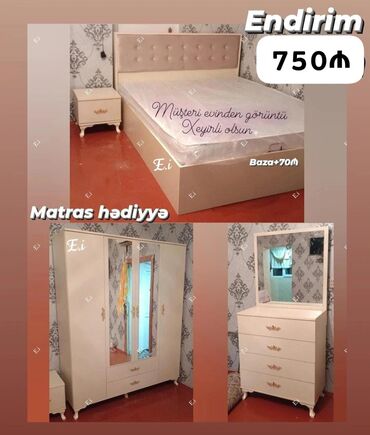 İkinəfərlik çarpayı, Dolab, Termo, 2 tumba, Yeni