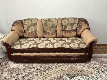 корпусная мебель диван: Диван-керебет, түсү - Күрөң, Колдонулган