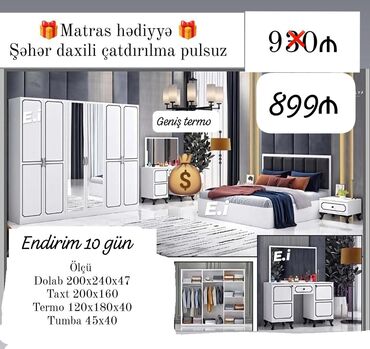 Seyflər: Yataq desti rəng seçimi var