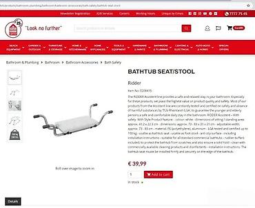 Ostali medicinski proizvodi: RIDDER Bathtub seat – sedište za kadu - Stabilno sedište za kadu sa — 3