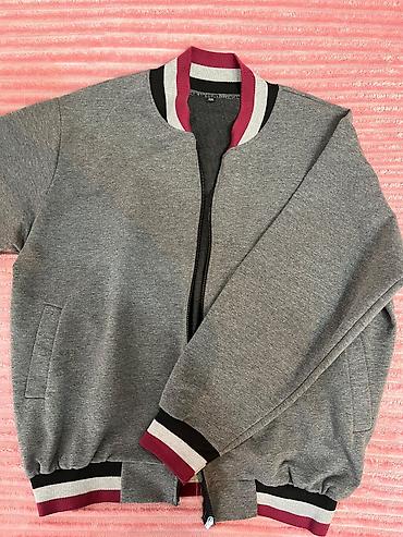 sweatshirt: Bölmə: Unisex bomber stili sweatşört/kurtka Rəng: Boz (detallarda — 3
