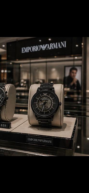 Aksesuarlar: Emporio Armani kişi qol saatı – avtomatik mexanizmli skelet dizayn — 1