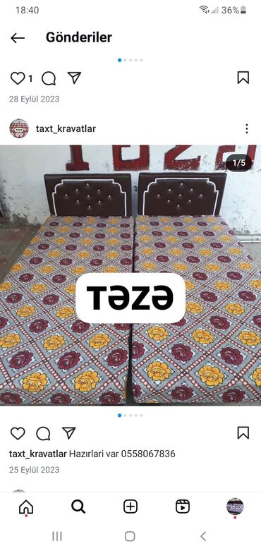 Çarpayılar: Çarpayı hazırı var çatdırılma var rəng seçimi var kefiyətinə zamanət — 3