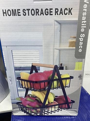 Двухъярусная кухонная корзина-органайзер Home Storage Rack. - Два