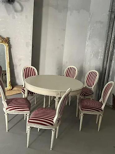 Stilske garniture: Stilski trpezarijski sto i stolice (medaljonke) 🪑 Sto i stolice sa — 13