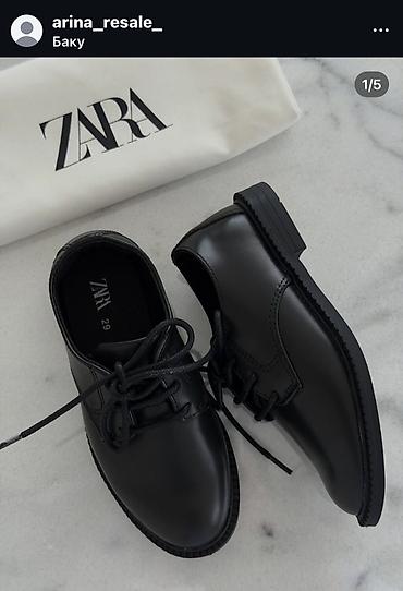 Детская одежда и обувь: ZARA uşaq ayaqqabısı – klassik qara rəngdə, bağcıqlı model. - Ölçü: 29 — 1