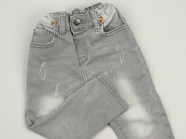 jasno szare jeansy: Spodnie jeansowe, So cute, 12-18 m, stan - Zadowalający