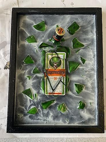 ipək parca: Dekorativ divar əsəri – “Jägermeister Bottle Art” - Materiallar — 3